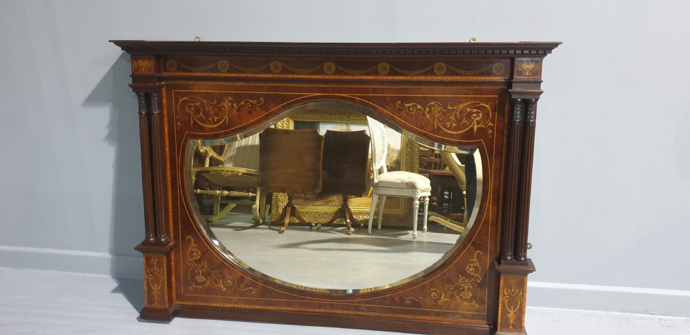 Outstanding Mahogany Overmantle Mirror