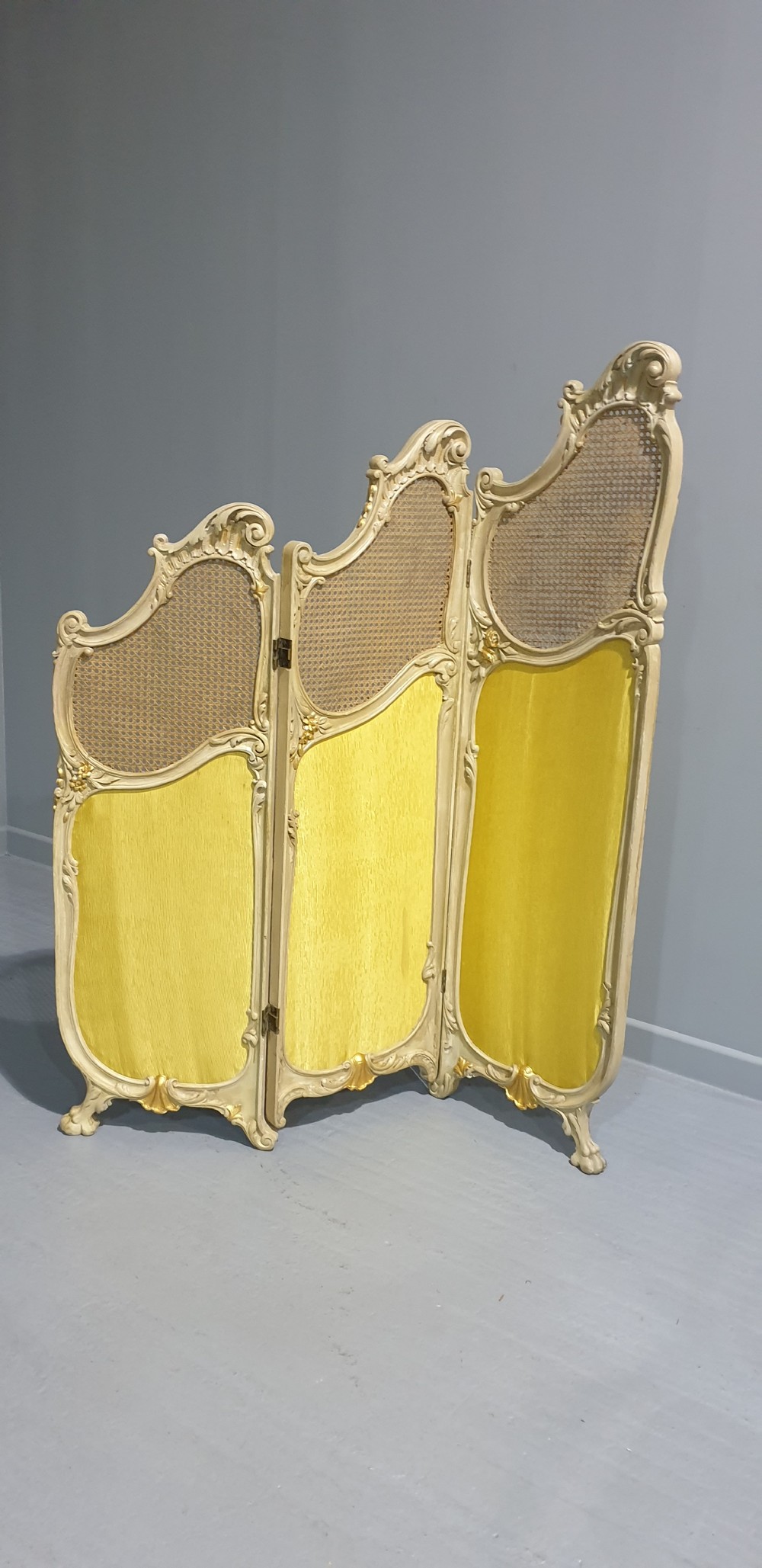 French Painted Three Fold Screen View II