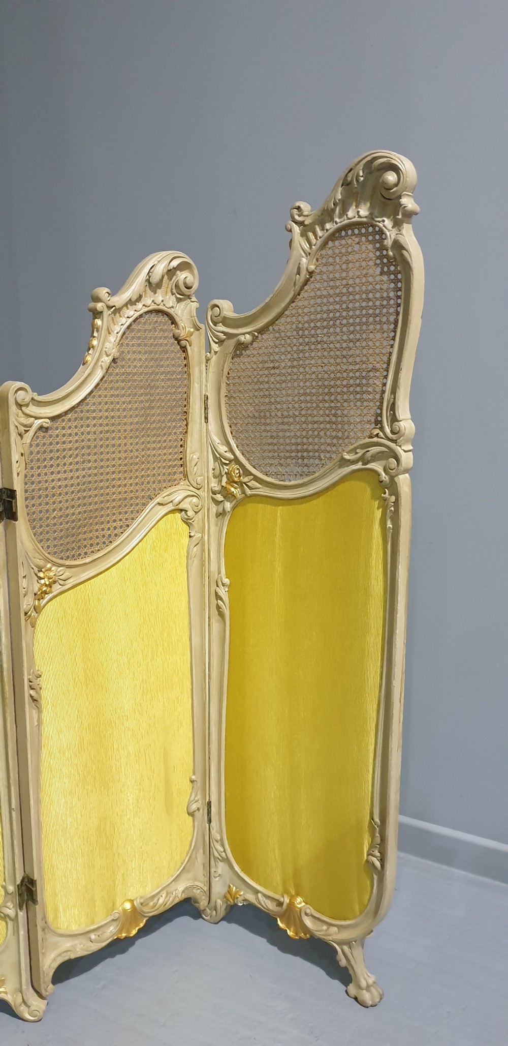 French Painted Three Fold Screen View VI