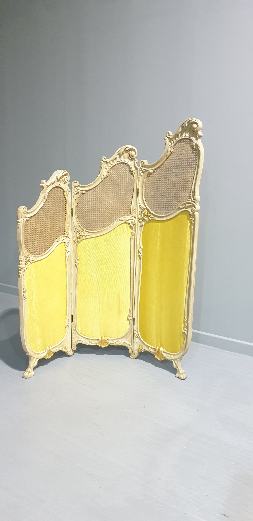 French Painted Three Fold Screen View VII