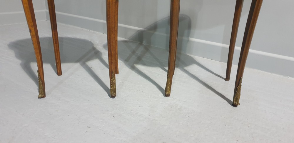 Pair French Oval Parquetry Bedside Lamp Tables View IV