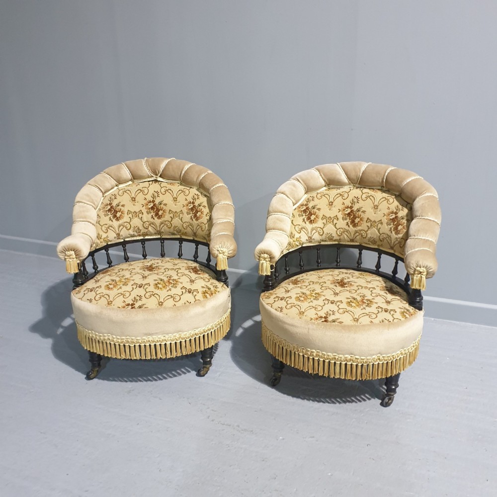Pair Victorian Tub Chairs