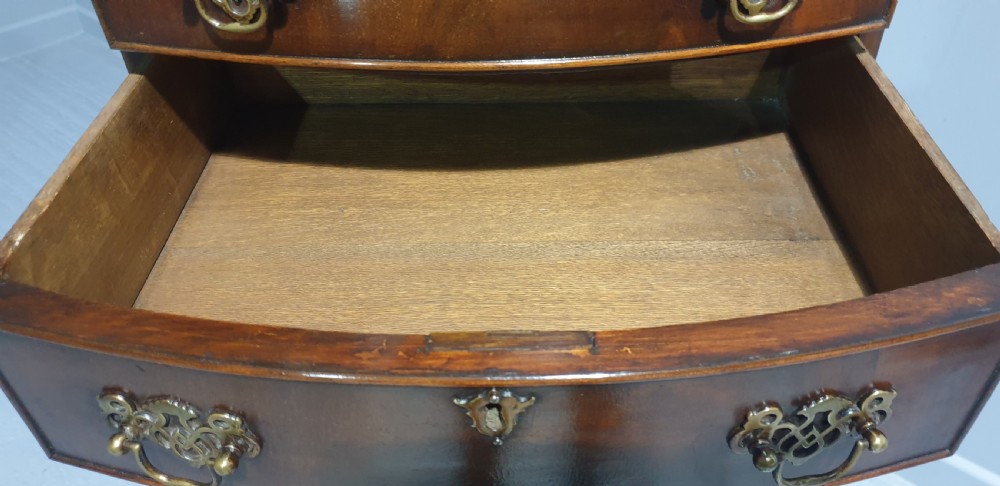 Tall Mahogany Bowed Chest of Drawers View IX