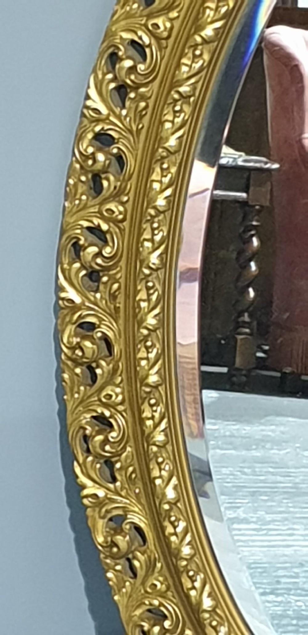 Oval Gilt Wall Mirror View II
