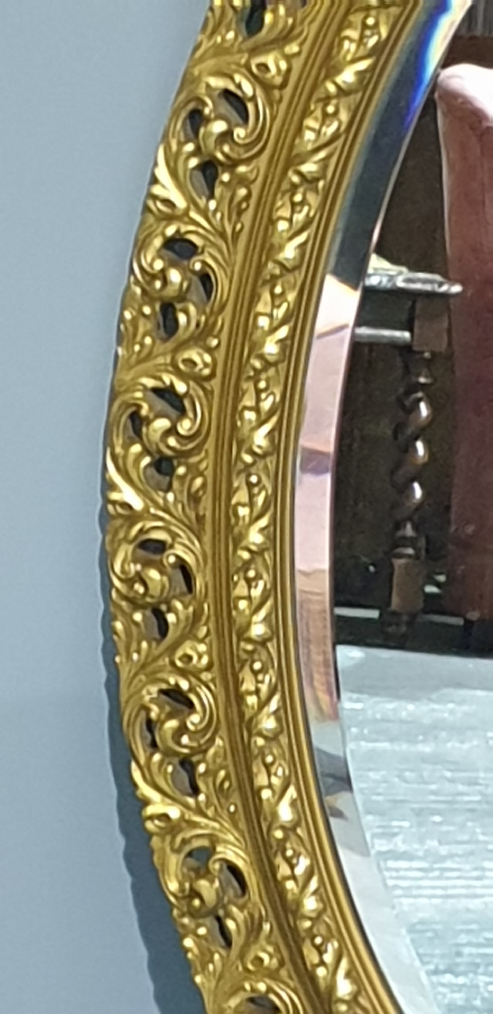 Oval Gilt Wall Mirror View III