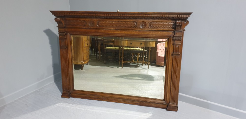 Superb Oak Overmantle Mirror by James Shoolbred View II