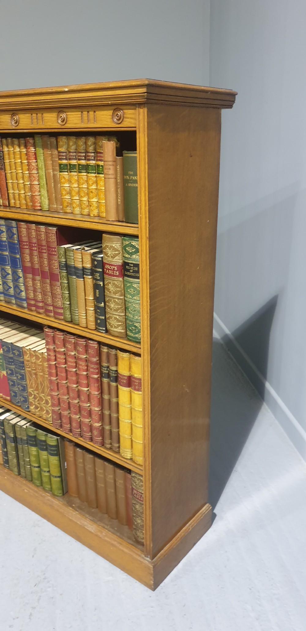 Excellent Quality Oak Adjustable Library Bookcase View IX