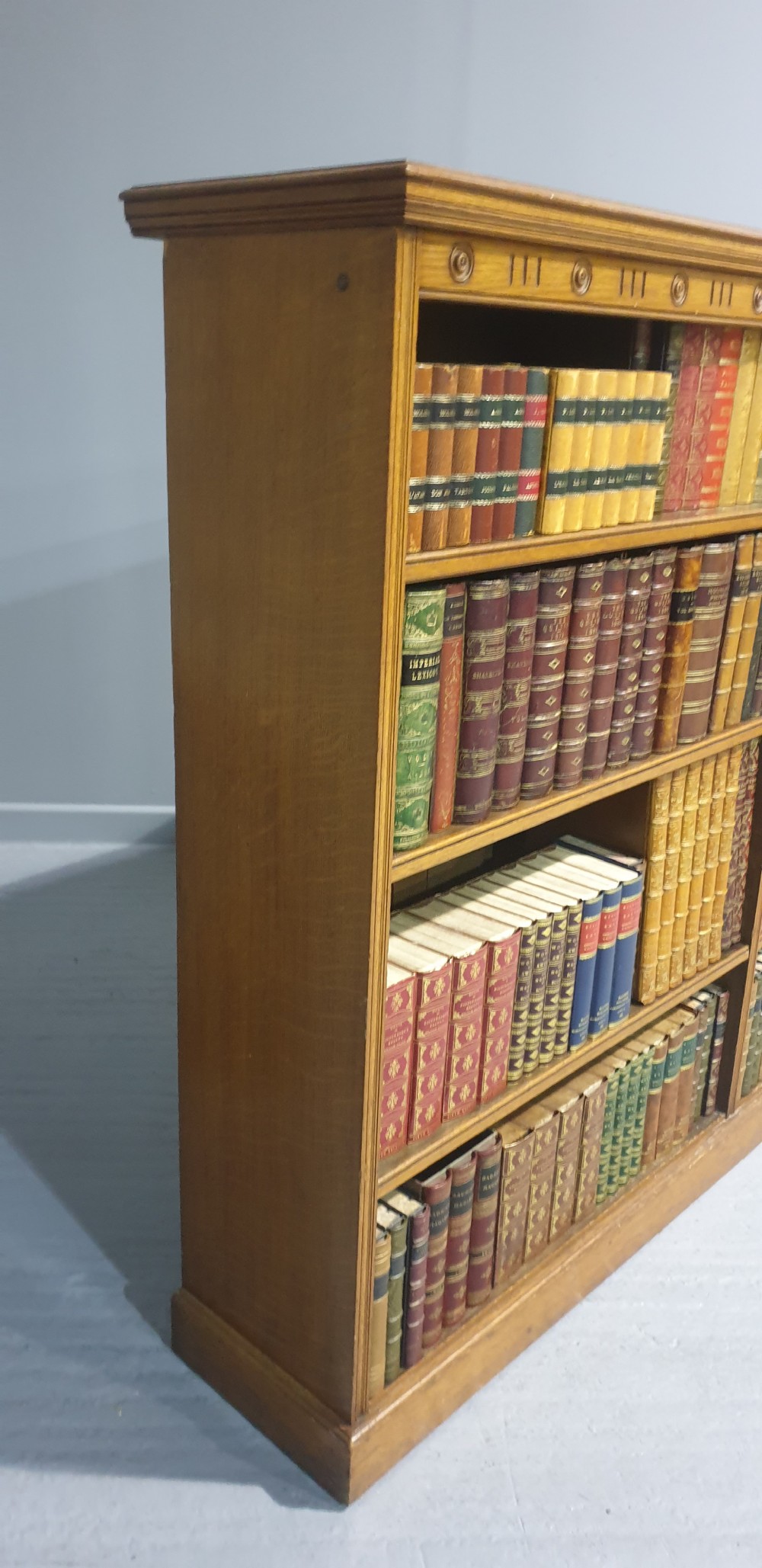 Excellent Quality Oak Adjustable Library Bookcase View X