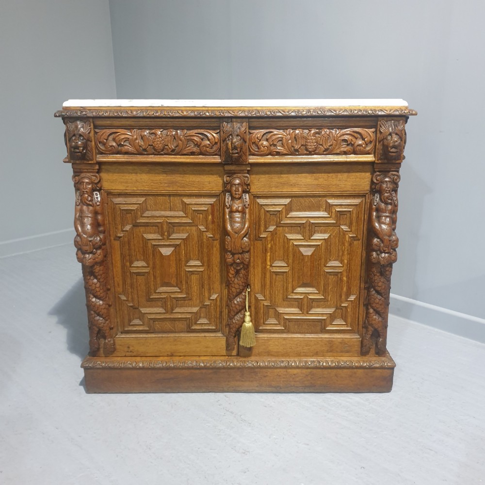 Superb Carved Oak Cupboard