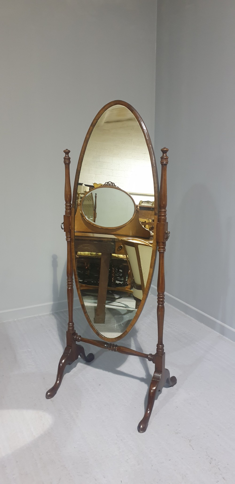 Very Nice Mahogany Cheval Mirror
