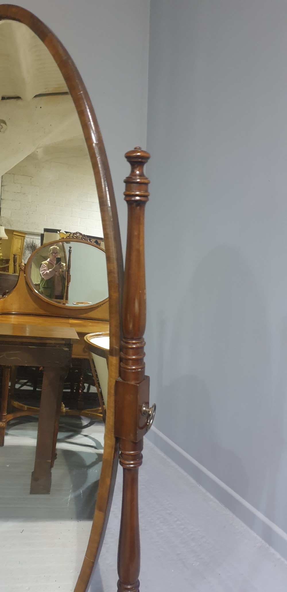 Very Nice Mahogany Cheval Mirror View II