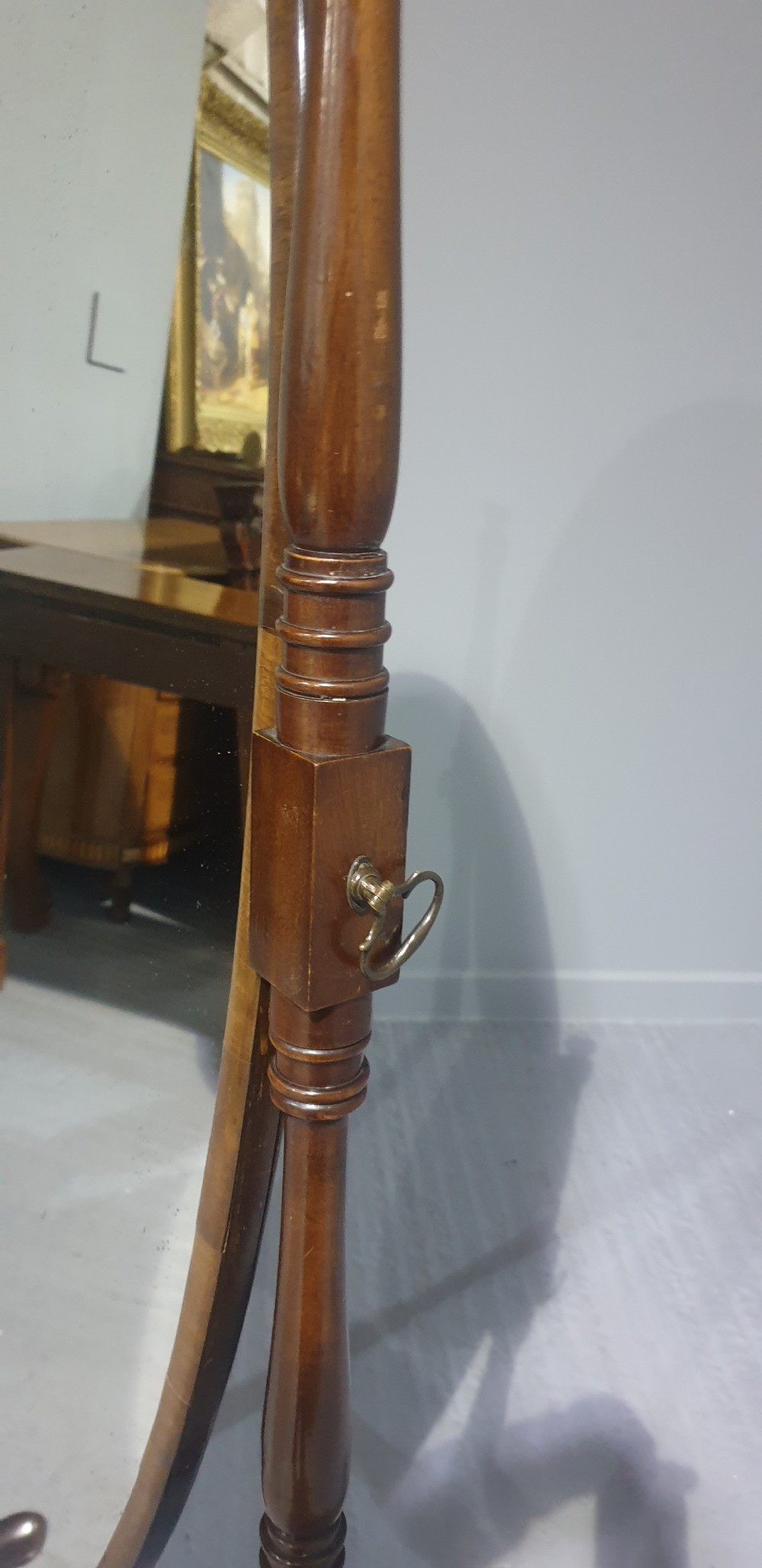Very Nice Mahogany Cheval Mirror View V