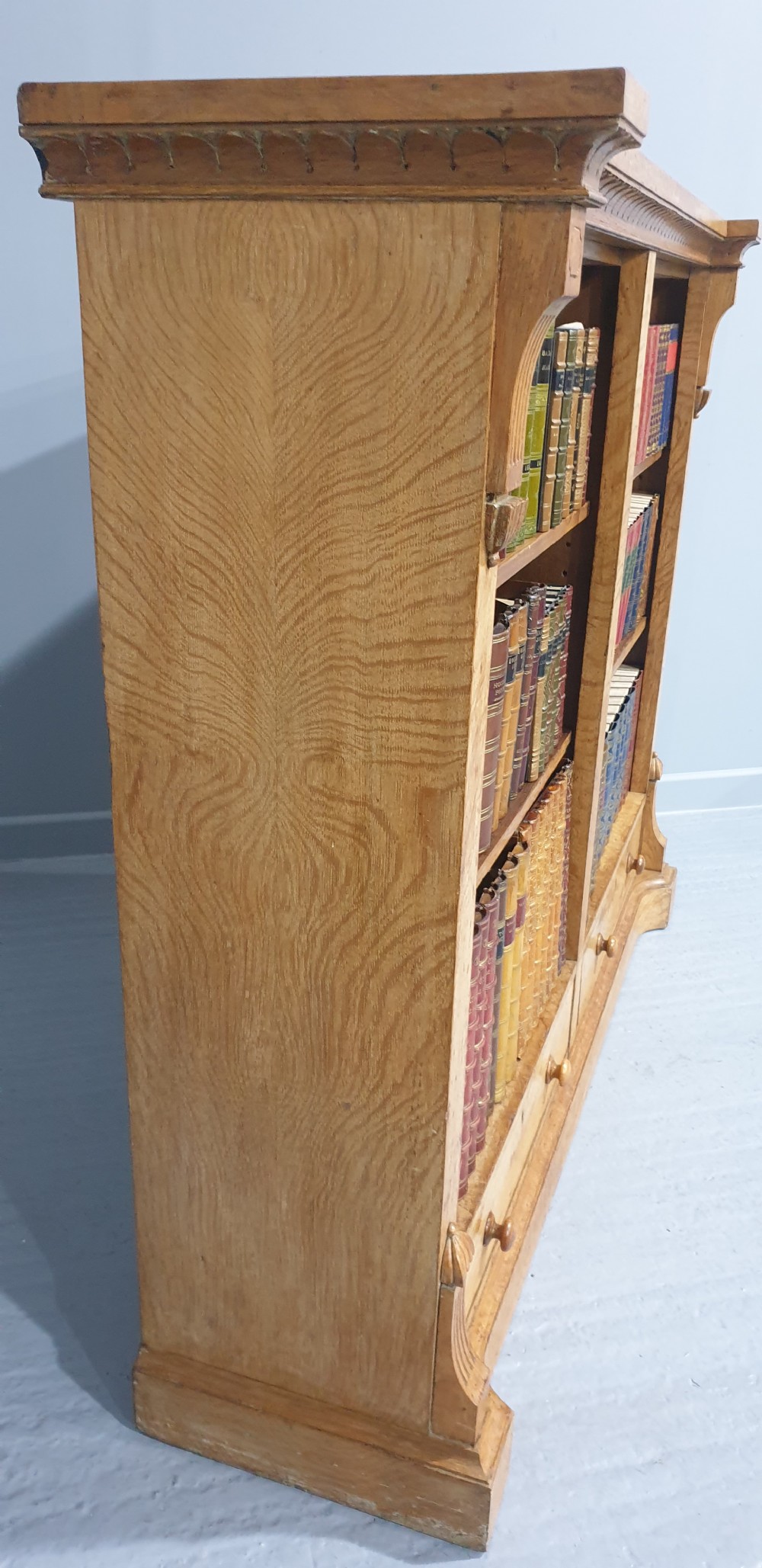 Superb Bleached Oak Open Library Bookcase View VI