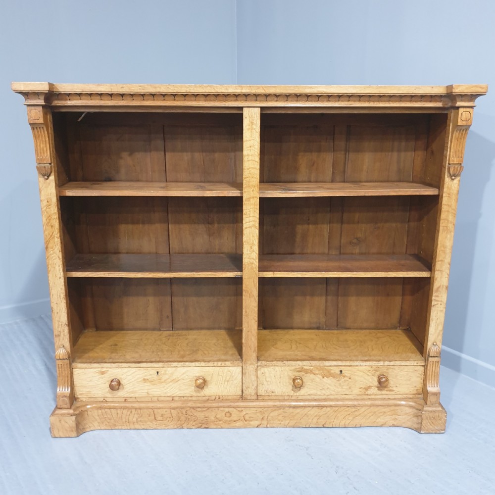 Superb Bleached Oak Open Library Bookcase View XII