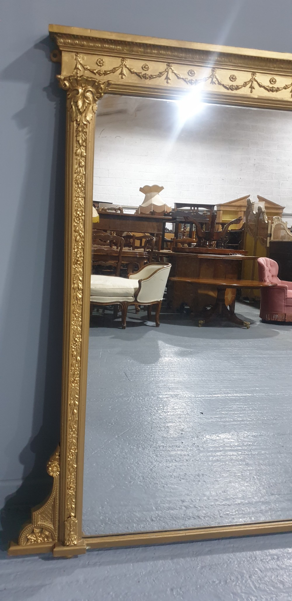 English Victorian Gilt Overmantle Mirror View III