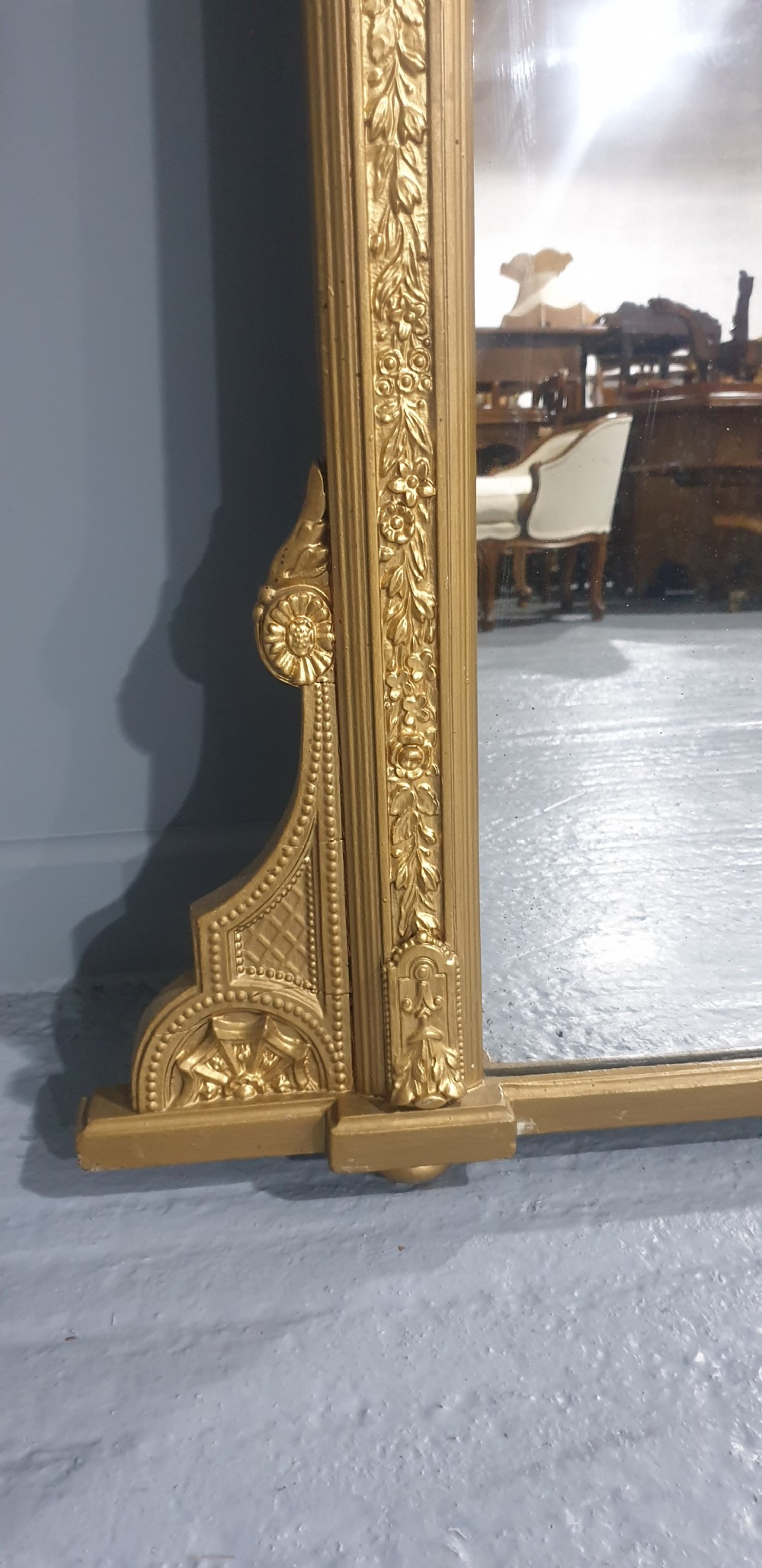 English Victorian Gilt Overmantle Mirror View V