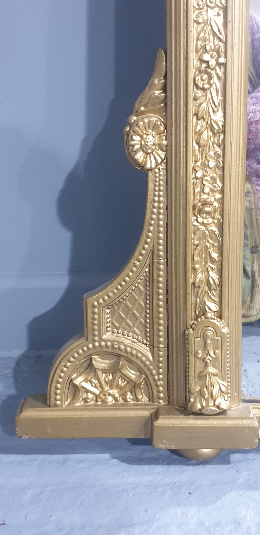 English Victorian Gilt Overmantle Mirror View IX
