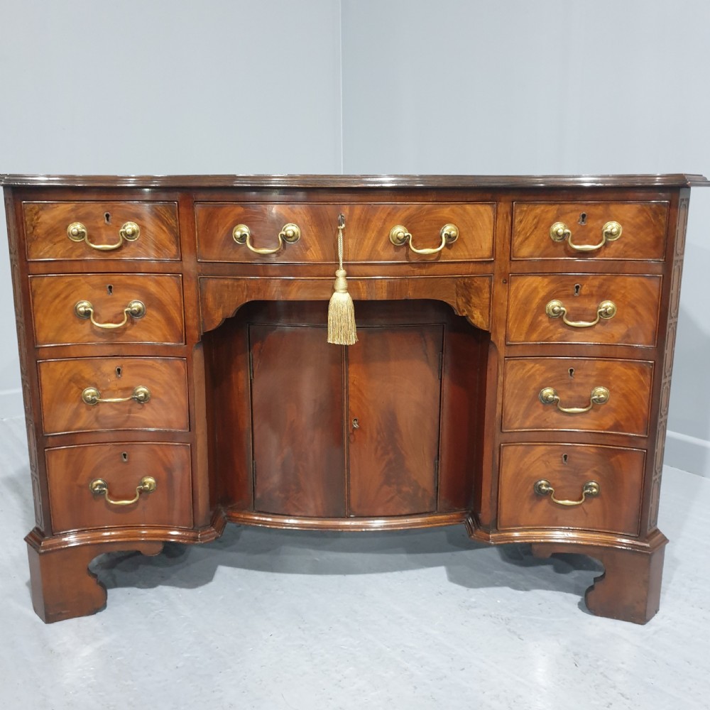 Outstanding Serpentine Mahogany Desk View IV