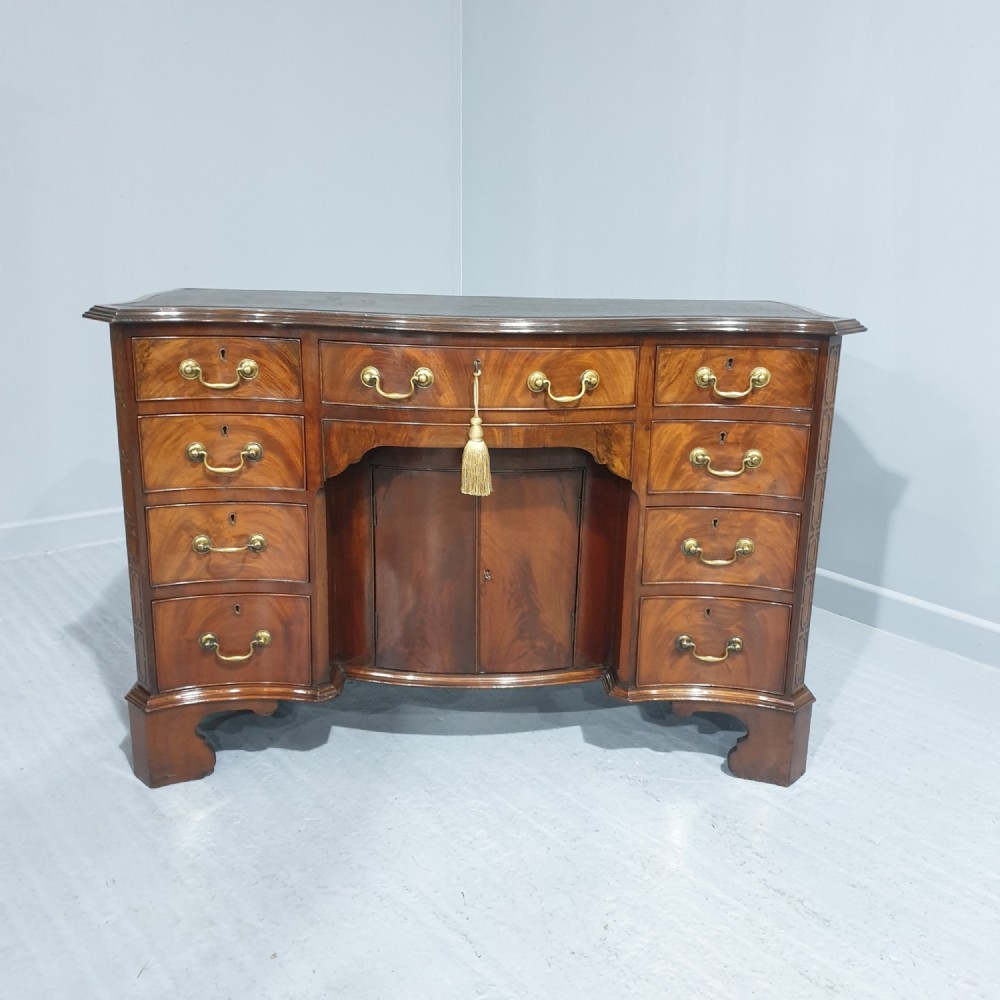 Outstanding Serpentine Mahogany Desk