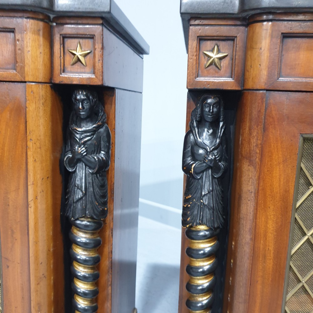 Superb Pair Regency Mahogany Cabinets View III
