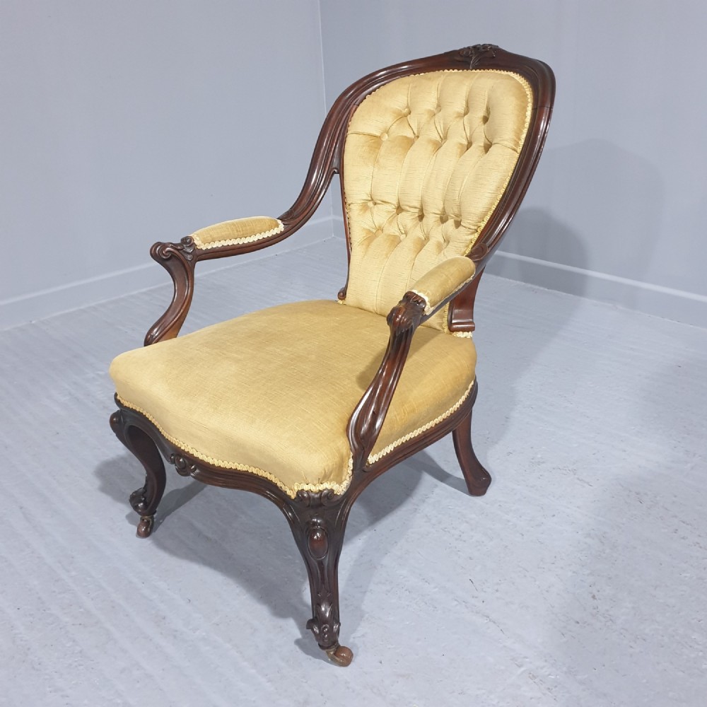 Wonderful Mahogany Show Frame Library Armchair