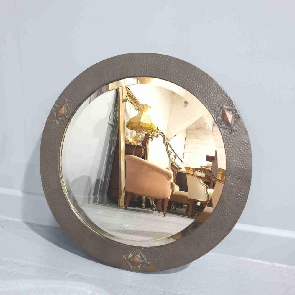 Arts and Crafts Copper Mirror