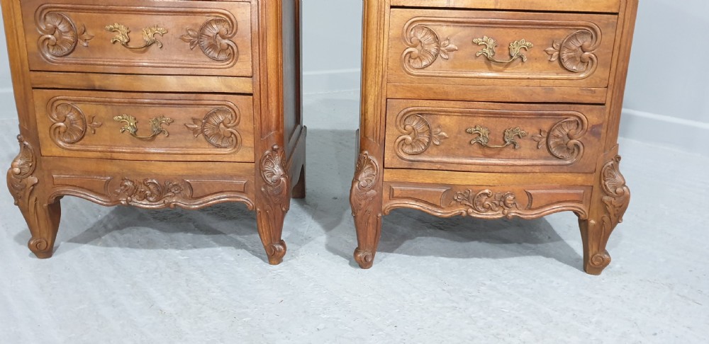Superb Pair French Walnut  Bedside Chests of Drawers View III