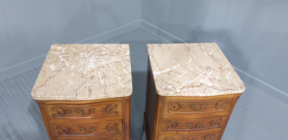 Superb Pair French Walnut  Bedside Chests of Drawers View VI