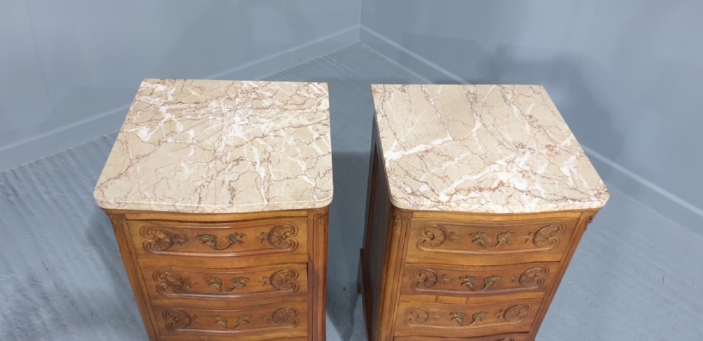 Superb Pair French Walnut  Bedside Chests of Drawers View VII