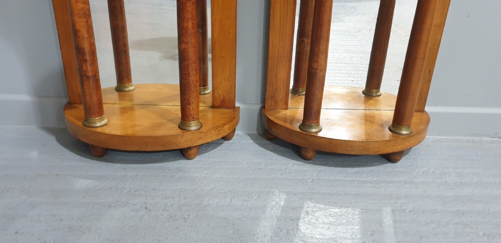 Quality Pair of French  Empire Walnut Bedside Lamp Tables View V