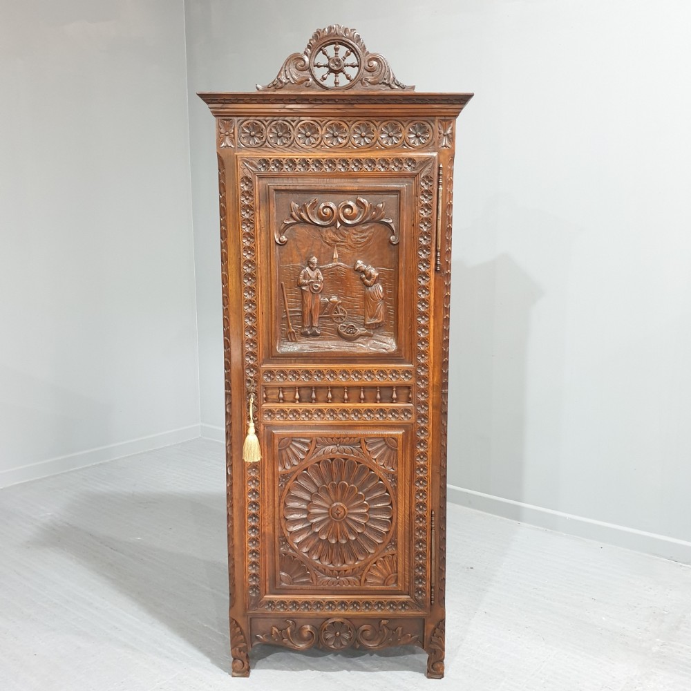 Superb Slim Carved Hall Cupboard
