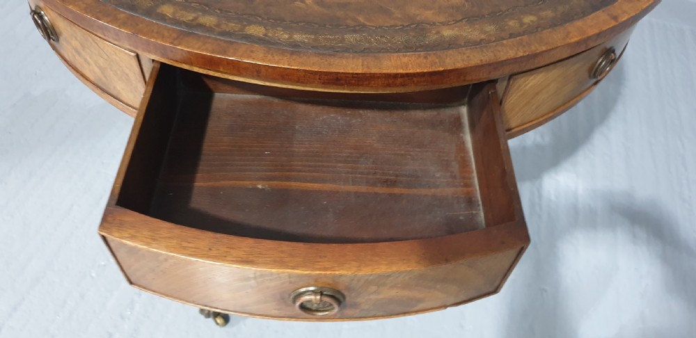 Excellent Mahogany Drum Table View VII