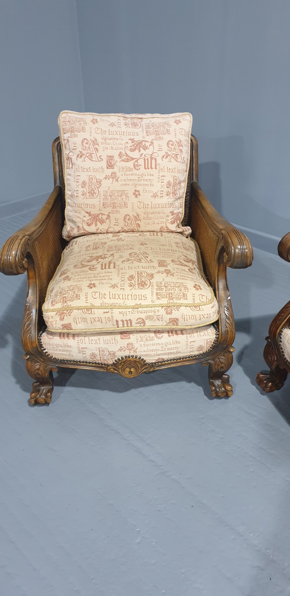 Superb Pair Bergere Conservatory Armchairs  View III