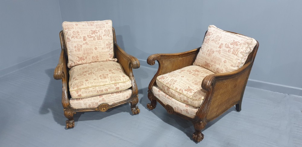 Superb Pair Bergere Conservatory Armchairs  View V