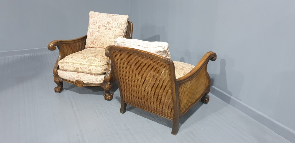 Superb Pair Bergere Conservatory Armchairs  View X