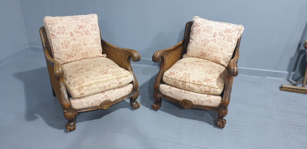 Superb Pair Bergere Conservatory Armchairs  View XI
