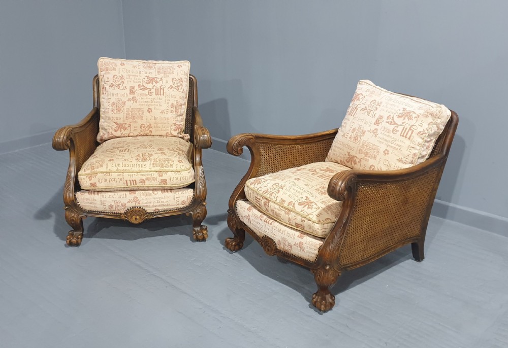 Superb Pair Bergere Conservatory Armchairs  View XII