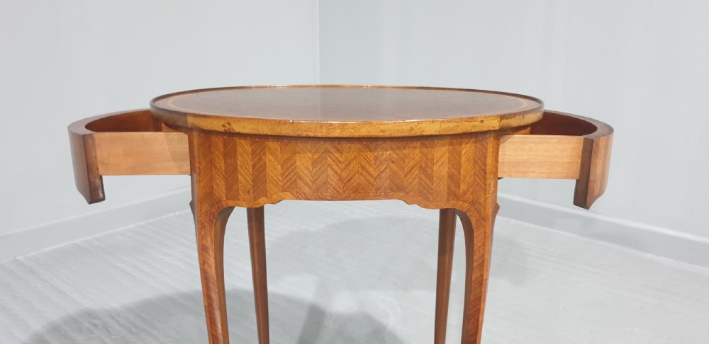 Superb French Parquetry Lamp Table View V