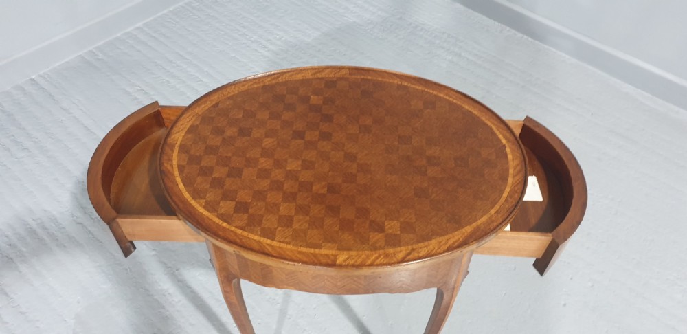Superb French Parquetry Lamp Table View VI