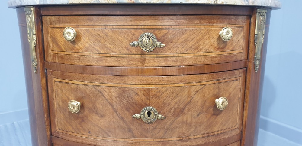 French Demi Loon Commode Chest of Drawers View IV
