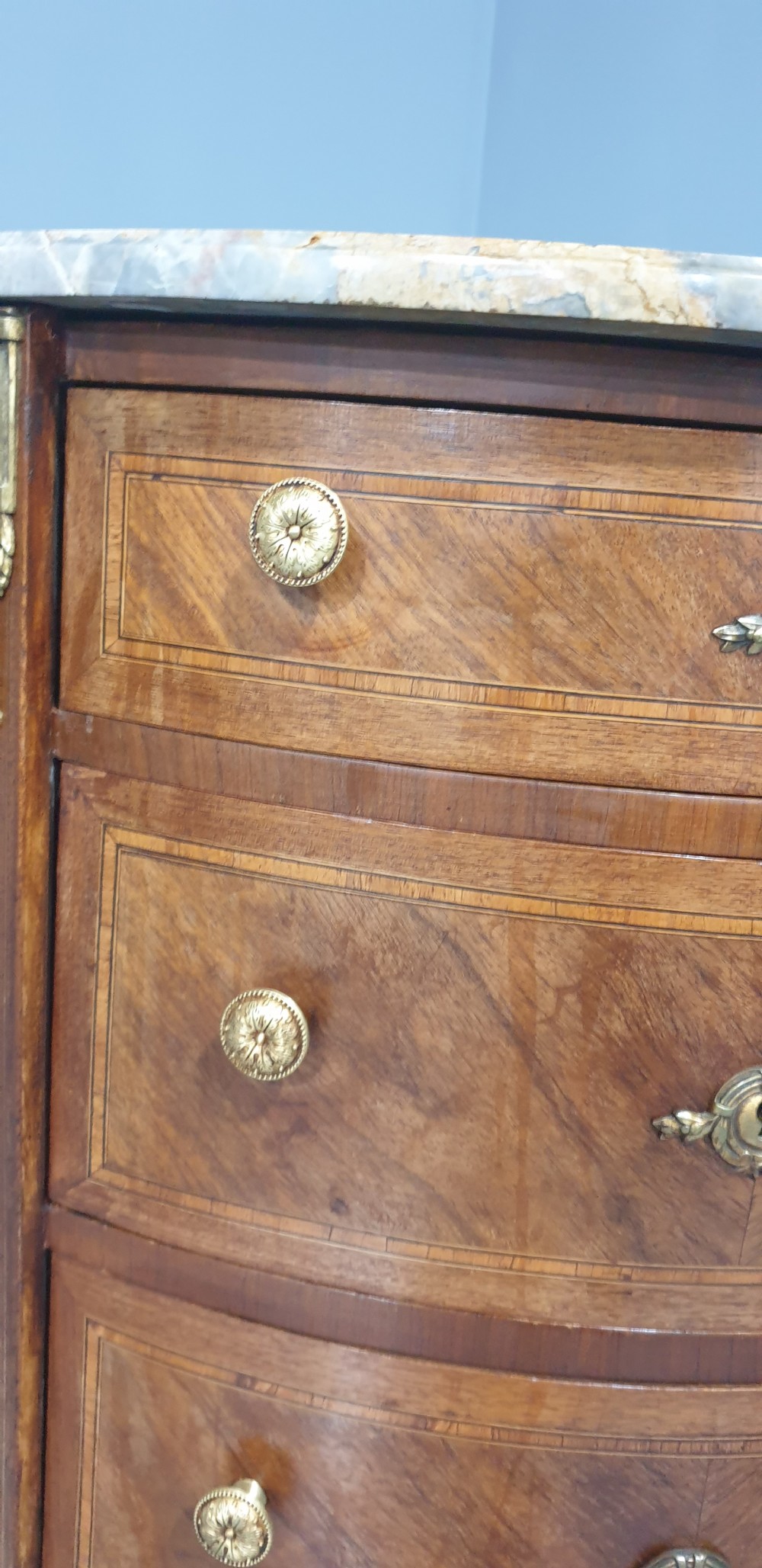 French Demi Loon Commode Chest of Drawers View V