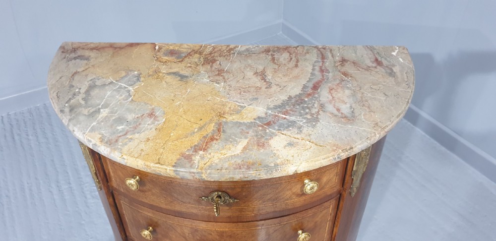 French Demi Loon Commode Chest of Drawers View VII