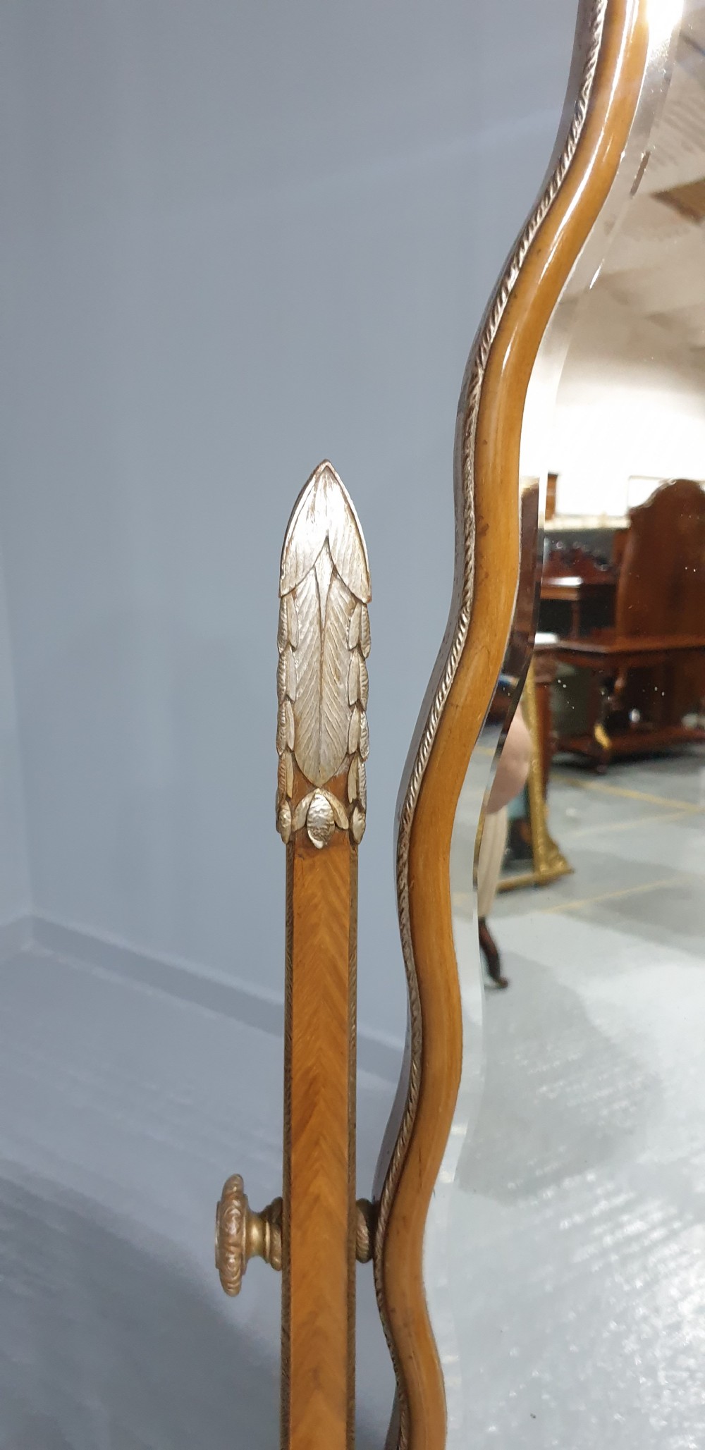 Superb Walnut Cheval Mirror View III