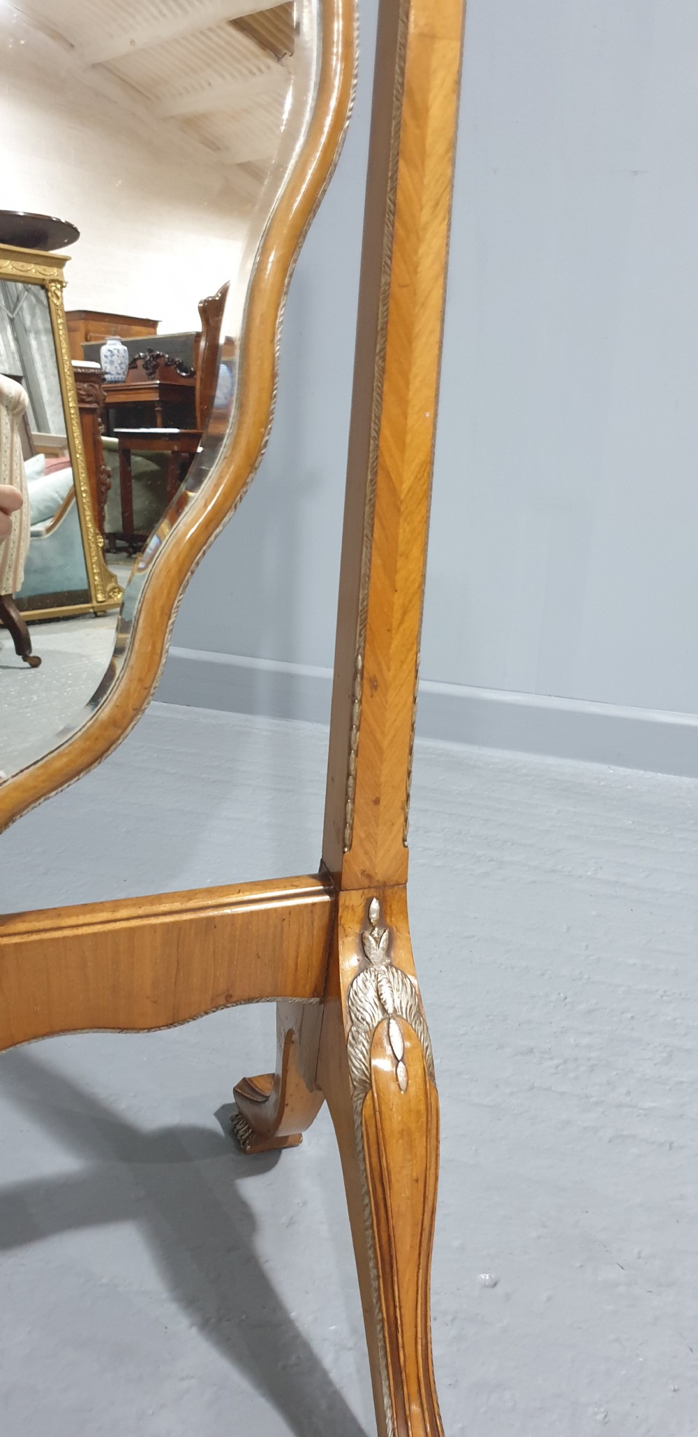 Superb Walnut Cheval Mirror View XI
