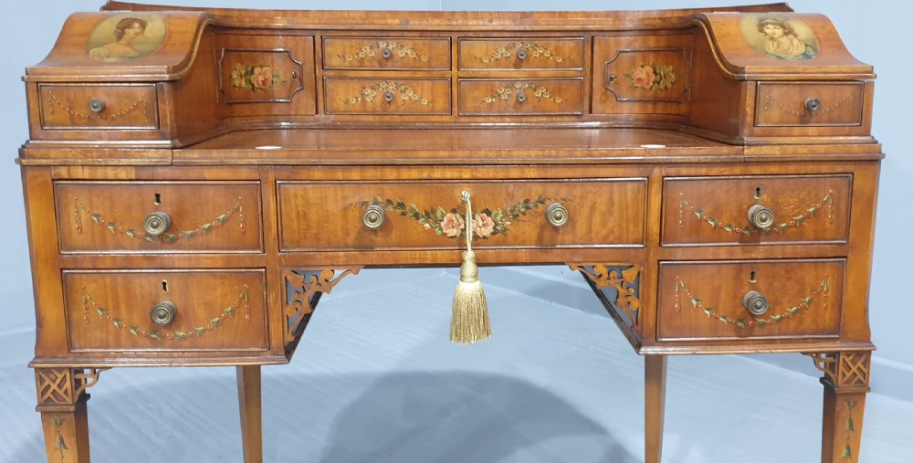 Outstanding Painted Satinwood Carlton House Desk View II