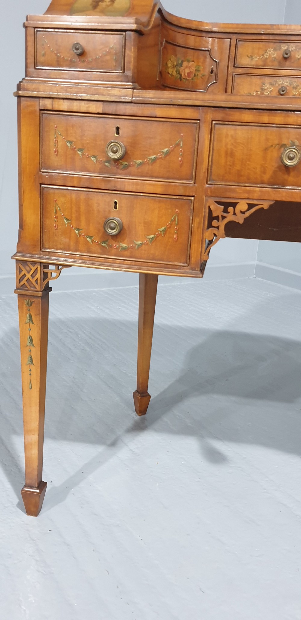 Outstanding Painted Satinwood Carlton House Desk View III
