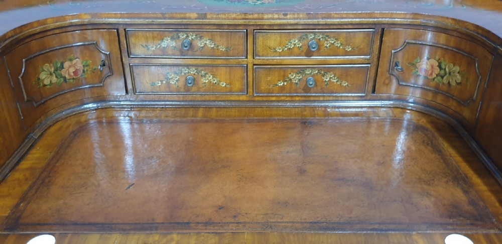 Outstanding Painted Satinwood Carlton House Desk View IV