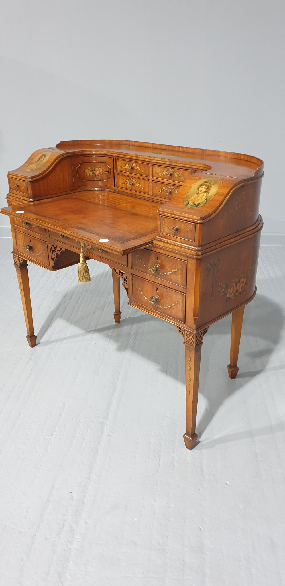 Outstanding Painted Satinwood Carlton House Desk View IX
