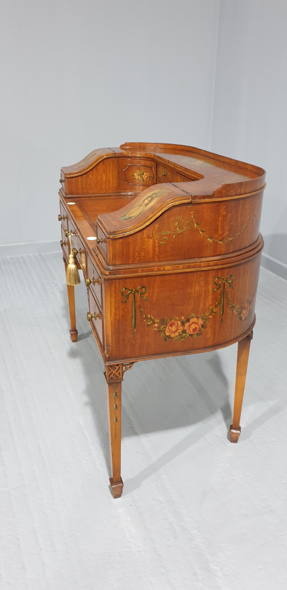 Outstanding Painted Satinwood Carlton House Desk View XII