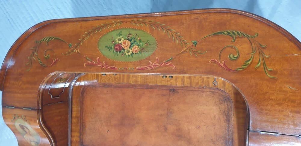 Outstanding Painted Satinwood Carlton House Desk View VIII
